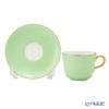 大倉陶園 色蒔き ティーカップ＆ソーサー／モーニング碗皿 295ml ライトグリーン 1051／26C
