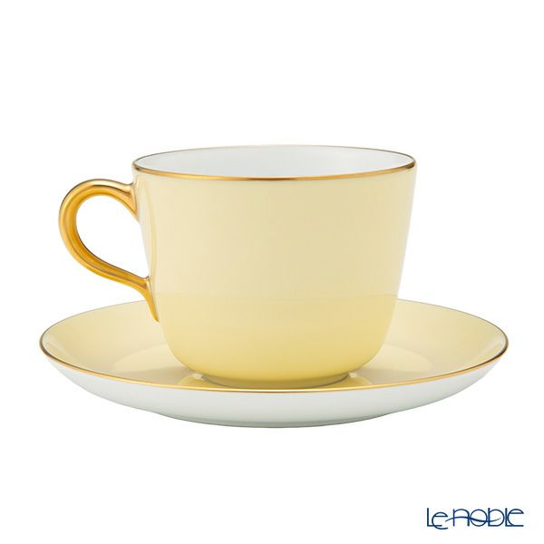 大倉陶園 色蒔き ティーカップ＆ソーサー／モーニング碗皿 295ml クリーム 1081／26C