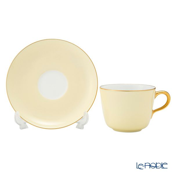 大倉陶園 色蒔き ティーカップ＆ソーサー／モーニング碗皿 295ml クリーム 1081／26C