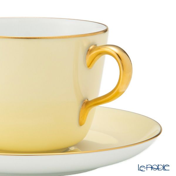 大倉陶園 色蒔き ティーカップ＆ソーサー／モーニング碗皿 295ml クリーム 1081／26C