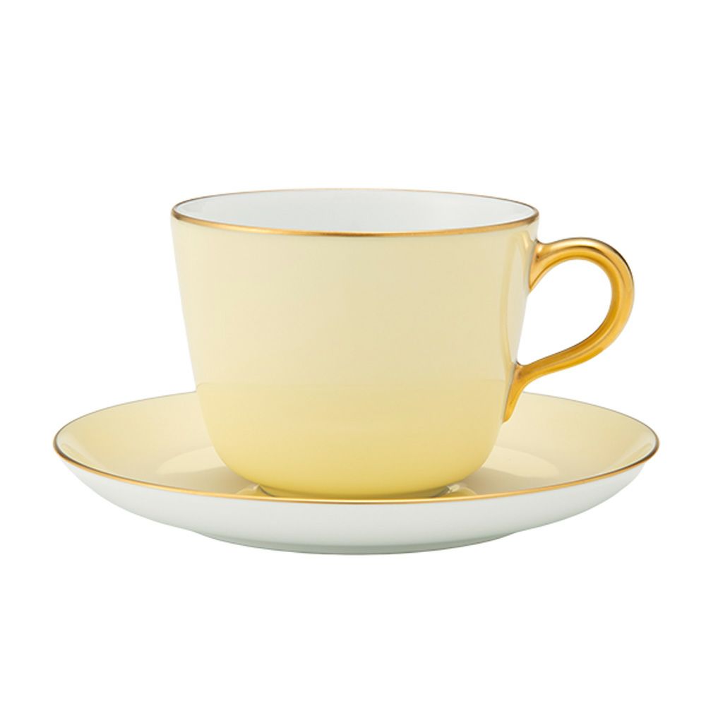 大倉陶園 色蒔き ティーカップ＆ソーサー／モーニング碗皿 295ml クリーム 1081／26C