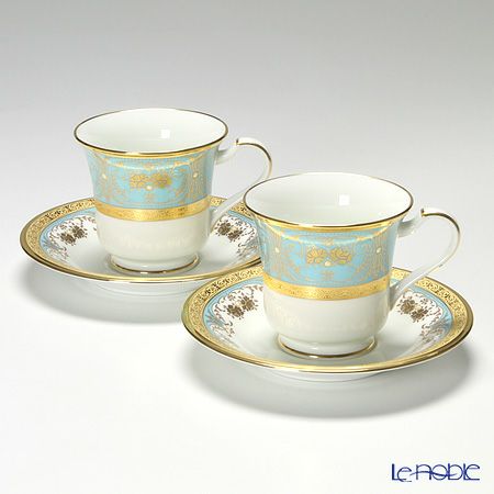 ノリタケ ジョージアンターコイズ 4857J／P59589 アメリカン碗皿 ペア