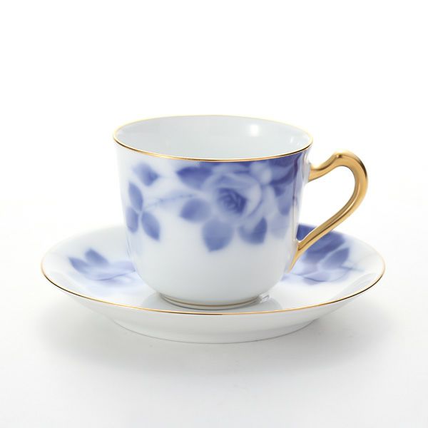 大倉陶園 ブルーローズ コーヒー碗皿 8011／57C