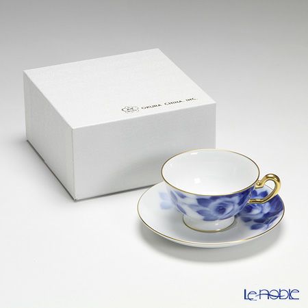 大倉陶園 ブルーローズ ティー碗皿（カップ＆ソーサー） 8011／6C