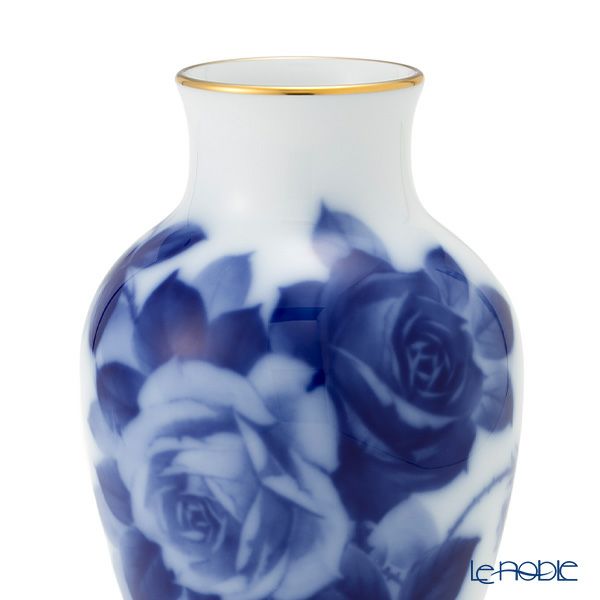 大倉陶園 ブルーローズ 花生 19cm 8011／74A