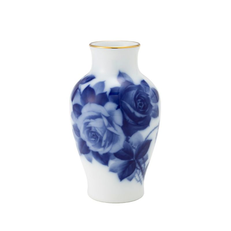 大倉陶園 ブルーローズ 花生 19cm 8011／74A