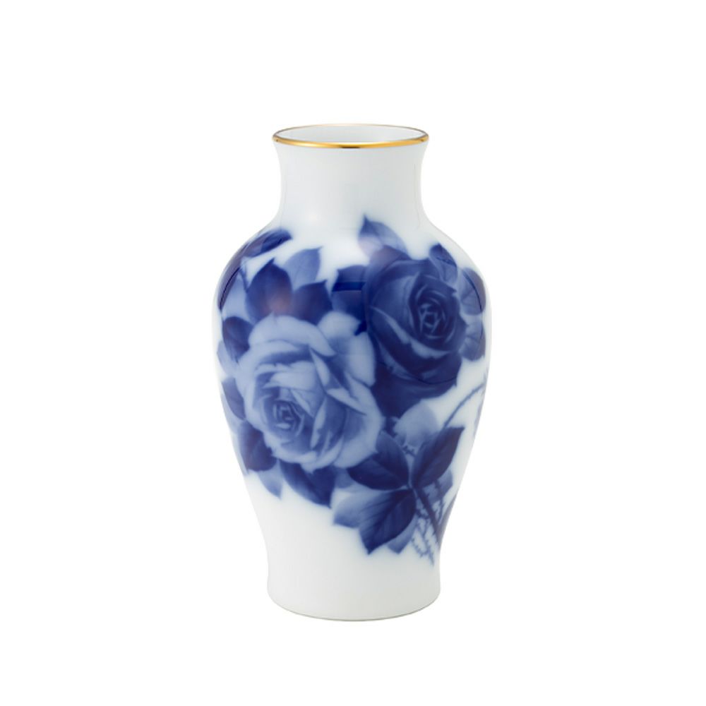 大倉陶園 ブルーローズ 花生 19cm 8011／74A