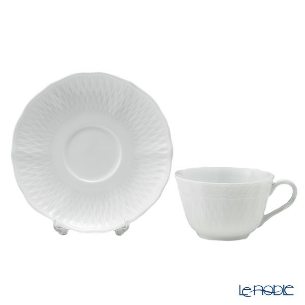 ノリタケ シェール ブラン ティー・コーヒー碗皿 ペアセット 1655L／P94887
