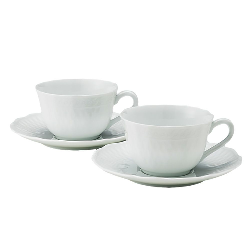 ノリタケ シェール ブラン ティー・コーヒー碗皿 ペアセット 1655L／P94887