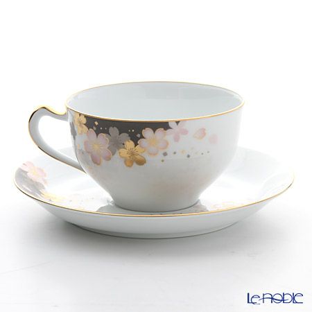 大倉陶園 友禅桜 ティー・コーヒー碗皿（カップ＆ソーサー） 1C／A682-2