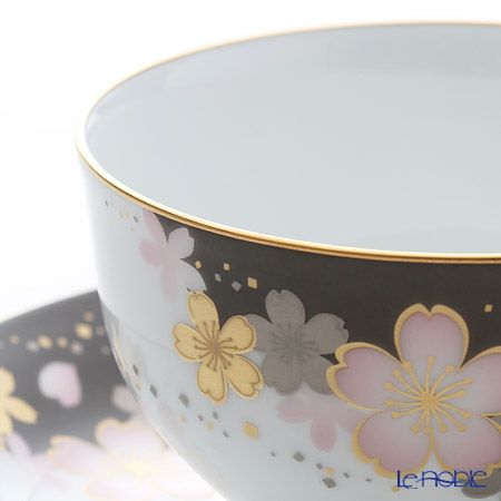 大倉陶園 友禅桜 ティー・コーヒー碗皿（カップ＆ソーサー） 1C／A682-2