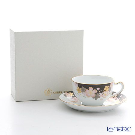 大倉陶園 友禅桜 ティー・コーヒー碗皿（カップ＆ソーサー） 1C／A682-2