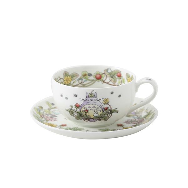 ノリタケ となりのトトロ ミルクティーカップ＆ソーサー へびいちご 4660-3J／T97285A