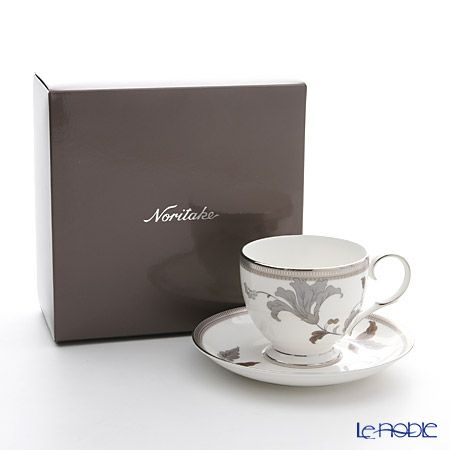 ノリタケ アイラプラチナ T50788A／4897 ティー・コーヒー碗皿