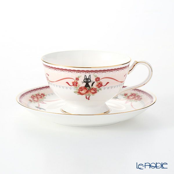 ノリタケ 魔女の宅急便 H-612L／MJ97221 ティー・コーヒー碗皿（ピンク）