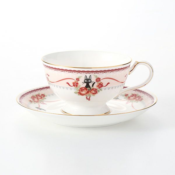 ノリタケ 魔女の宅急便 H-612L／MJ97221 ティー・コーヒー碗皿（ピンク）