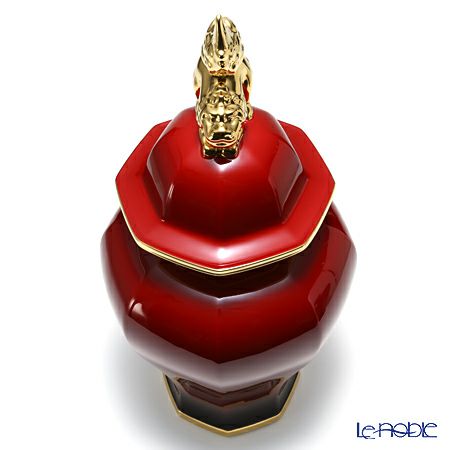 ノリタケ 蓋付辰砂花生 狛犬 T53832／B33