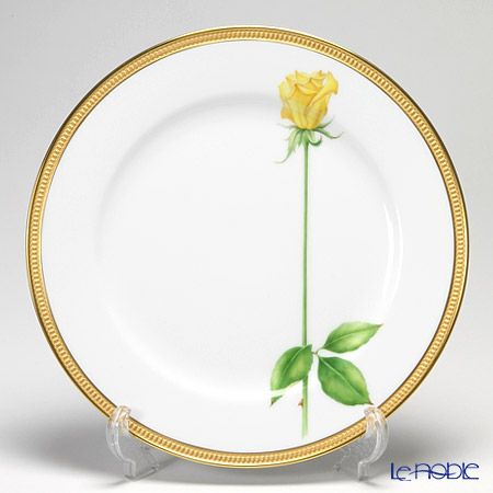大倉陶園 一本の薔薇の花 黄 サービスプレート 91H／W443-Y