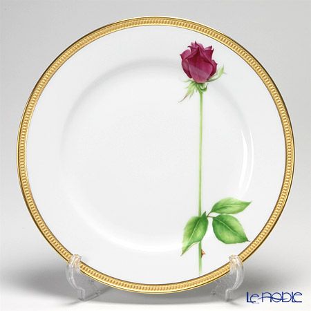 大倉陶園 一本の薔薇の花 赤 サービスプレート 91H／W443-R