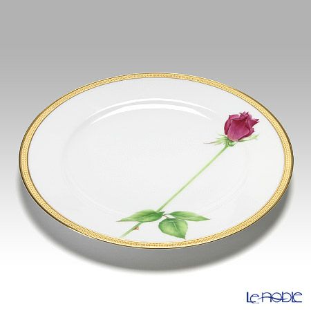 大倉陶園 一本の薔薇の花 赤 サービスプレート 91H／W443-R