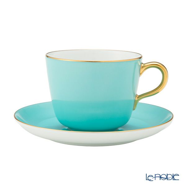 大倉陶園 色蒔き ティーカップ＆ソーサー／モーニング碗皿 295ml ライトブルー 1261／26C