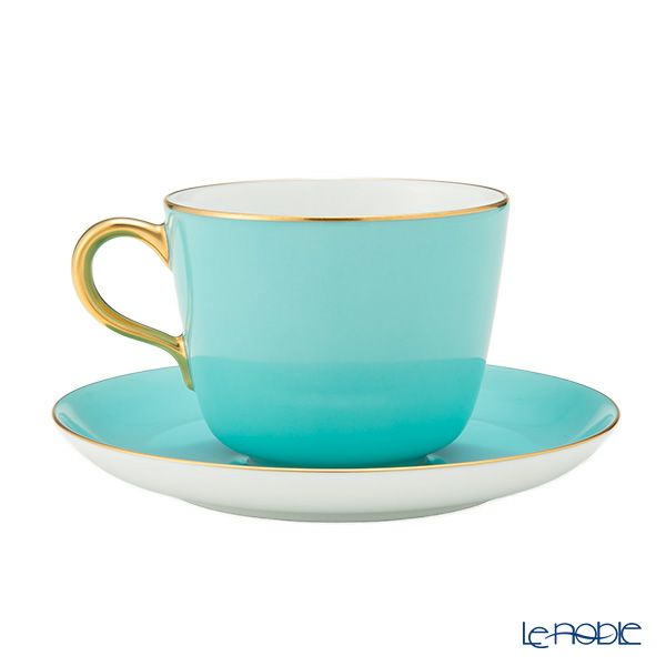 大倉陶園 色蒔き ティーカップ＆ソーサー／モーニング碗皿 295ml ライトブルー 1261／26C