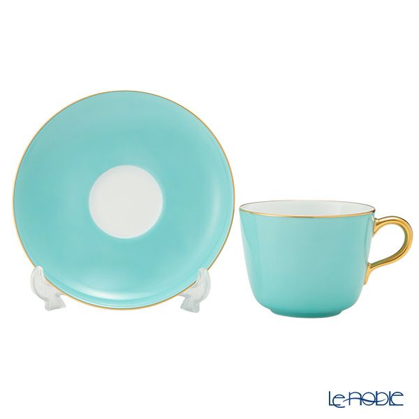 大倉陶園 色蒔き ティーカップ＆ソーサー／モーニング碗皿 295ml ライトブルー 1261／26C