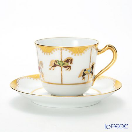 大倉陶園 うまくゆく 回転木馬 コーヒーカップ＆ソーサー 1901／57C