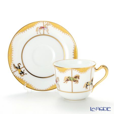 大倉陶園 うまくゆく 回転木馬 コーヒーカップ＆ソーサー 1901／57C