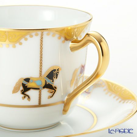 大倉陶園 うまくゆく 回転木馬 コーヒーカップ＆ソーサー 1901／57C
