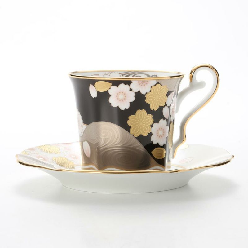 ノリタケ あやみなも 4939-1J／T52506 夜桜金銀彩コーヒー碗皿