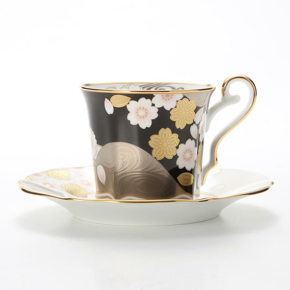 ノリタケ あやみなも 4939-1J／T52506 夜桜金銀彩コーヒー碗皿