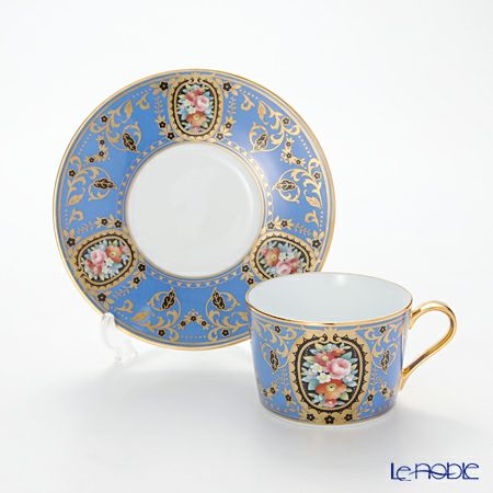 ノリタケ オマージュコレクション H-765J／T2401 カプチーノ碗皿（青絵花文）