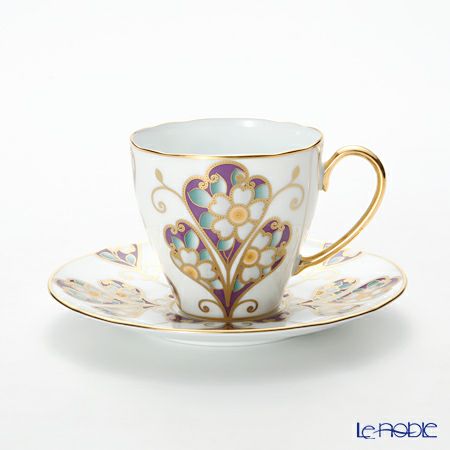 ノリタケ オマージュコレクション H-771J／T2403 コーヒー碗皿（雲母金彩花文）