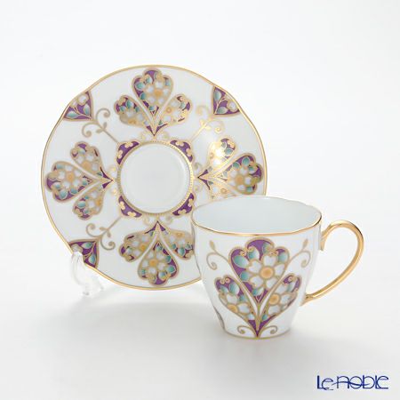 ノリタケ オマージュコレクション H-771J／T2403 コーヒー碗皿（雲母金彩花文）