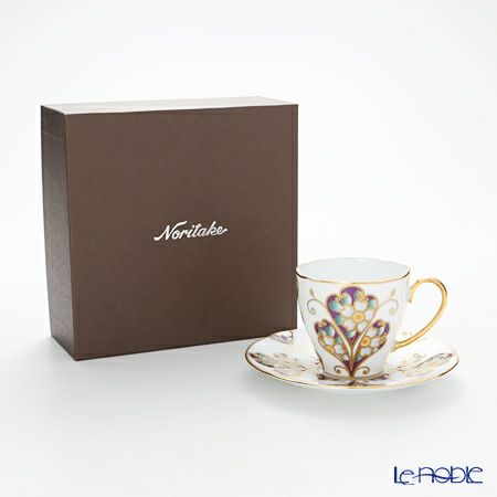 ノリタケ オマージュコレクション H-771J／T2403 コーヒー碗皿（雲母金彩花文）