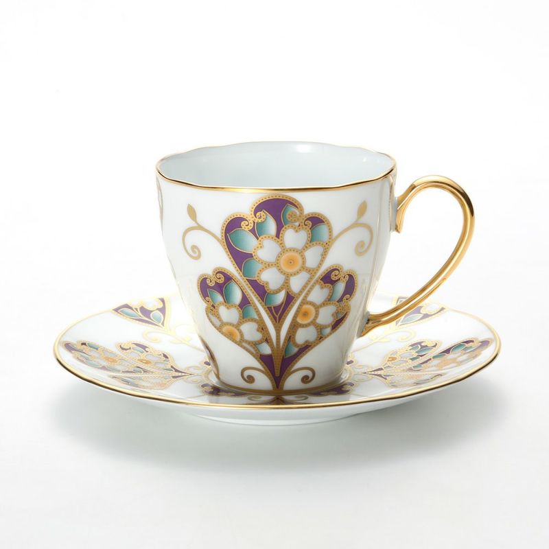 ノリタケ オマージュコレクション H-771J／T2403 コーヒー碗皿（雲母金彩花文）