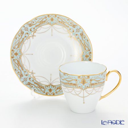 ノリタケ オマージュコレクション H-772J／T2403 コーヒー碗皿（藍白絵唐草文）