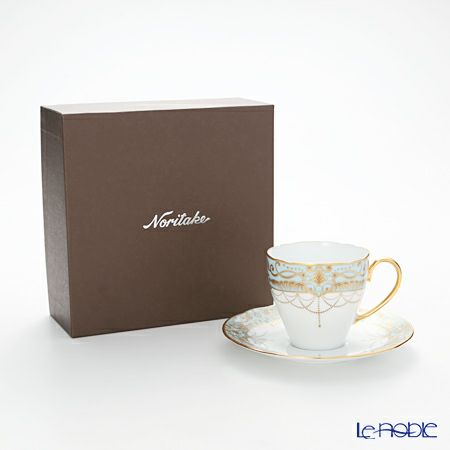 ノリタケ オマージュコレクション H-772J／T2403 コーヒー碗皿（藍白絵唐草文）