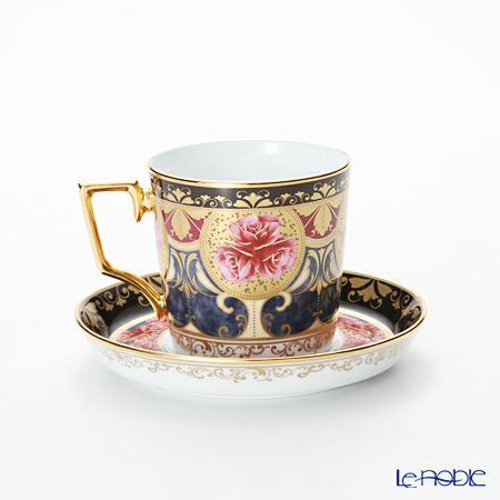 ノリタケ オマージュコレクション H-769J／T2402 コーヒー碗皿（色絵薔薇文）