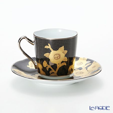 ノリタケ オマージュコレクション H-767J／T2404 デミタス碗皿（黒絵薔薇文）