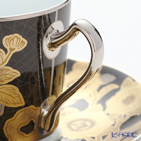 ノリタケ オマージュコレクション H-767J／T2404 デミタス碗皿（黒絵薔薇文）