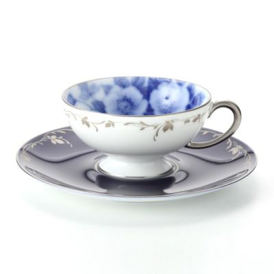 大倉陶園 100周年記念 ブルーローズ ケーキ皿 20cm 8011R／3H