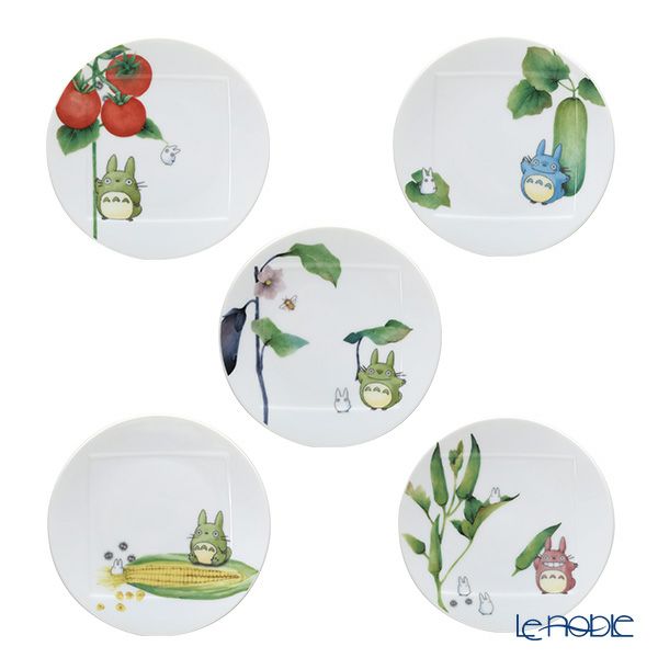 ノリタケ となりのトトロ 野菜シリーズ 1704-15L／VF94531 15.5cmプレート 5枚絵変り