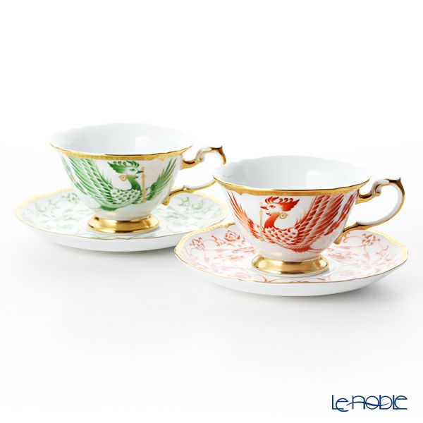 大倉陶園 鳳凰 70CR／E228 碗皿ペアセット