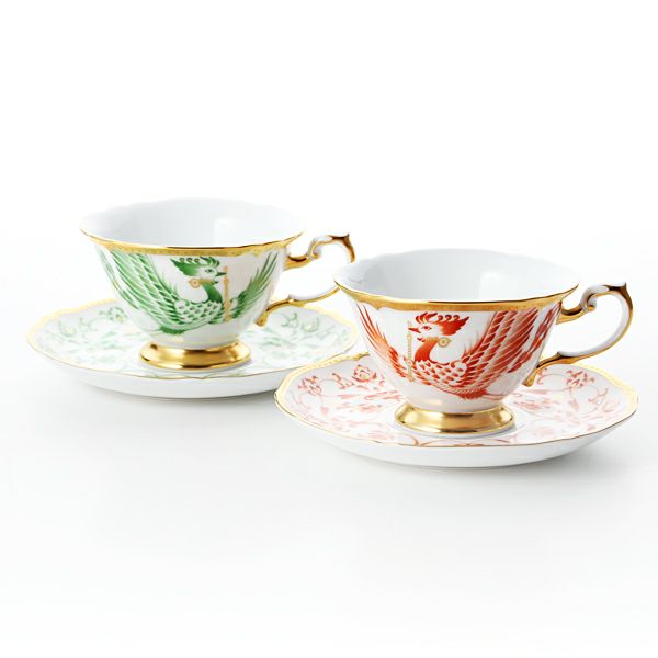 大倉陶園 鳳凰 70CR／E228 碗皿ペアセット