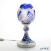 大倉陶園 ブルーローズ × カガミクリスタル 江戸切子 ブルー ランプスタンド 57LQ635／8011-mlB 白熱灯電球仕様
