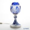 大倉陶園 ブルーローズ × カガミクリスタル 江戸切子 ブルー ランプスタンド 57LQ635／8011-mlB 白熱灯電球仕様