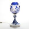 大倉陶園 ブルーローズ × カガミクリスタル 江戸切子 ブルー ランプスタンド 57LQ635／8011-mlB 白熱灯電球仕様