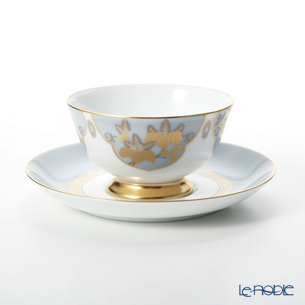 大倉陶園 鳳凰榮白樺紋 碗皿ペアセット 6CR／A946-1